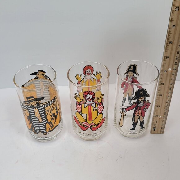 VTG Ronald McDonald Hamburglar & Captain Crook Collector Series Glasses Set Of 3 - Picture 6 of 6